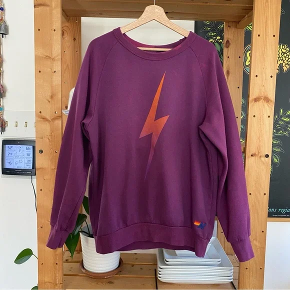 Aviator Nation Purple Orange Bolt Fade Sweatshirt - Picture 3 of 15